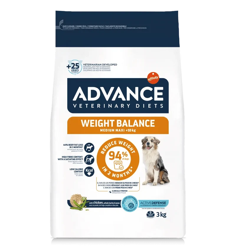 Advance Veterinary Diets Weight Balance Medium/Maxi Pienso Dietético para Perros con Sobrepeso – 3 kg