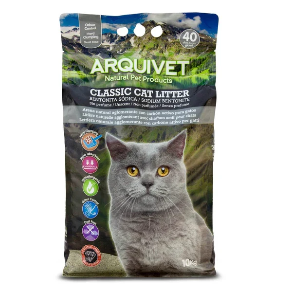 Arquivet Classic Cat Litter Arena de Bentonita Sódica con Carbón Activo para Gatos – 10 kg