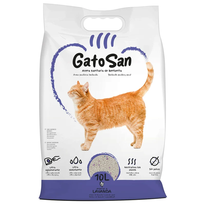 GatoSan Arena Sanitaria de Bentonita con Aroma a Lavanda para Gatos – 10 L