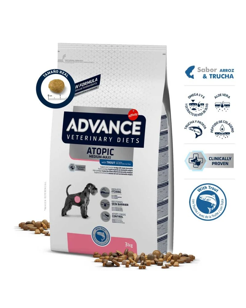 Advance Veterinary Diets Atopic Pienso con Conejo para Perros con Dermatitis Atópica – 3 kg