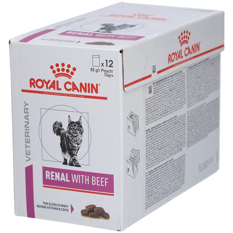 Royal Vet Feline Renal Carne de Res Comida Húmeda 12 sachets de 85g