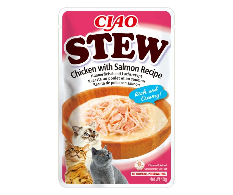 Churu Ciao Stew Pollo y Salmón Comida Húmeda 12 x 40g
