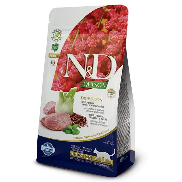 Farmina N&D Quinoa Digestion Cordero Alimento Seco Gato 5Kg