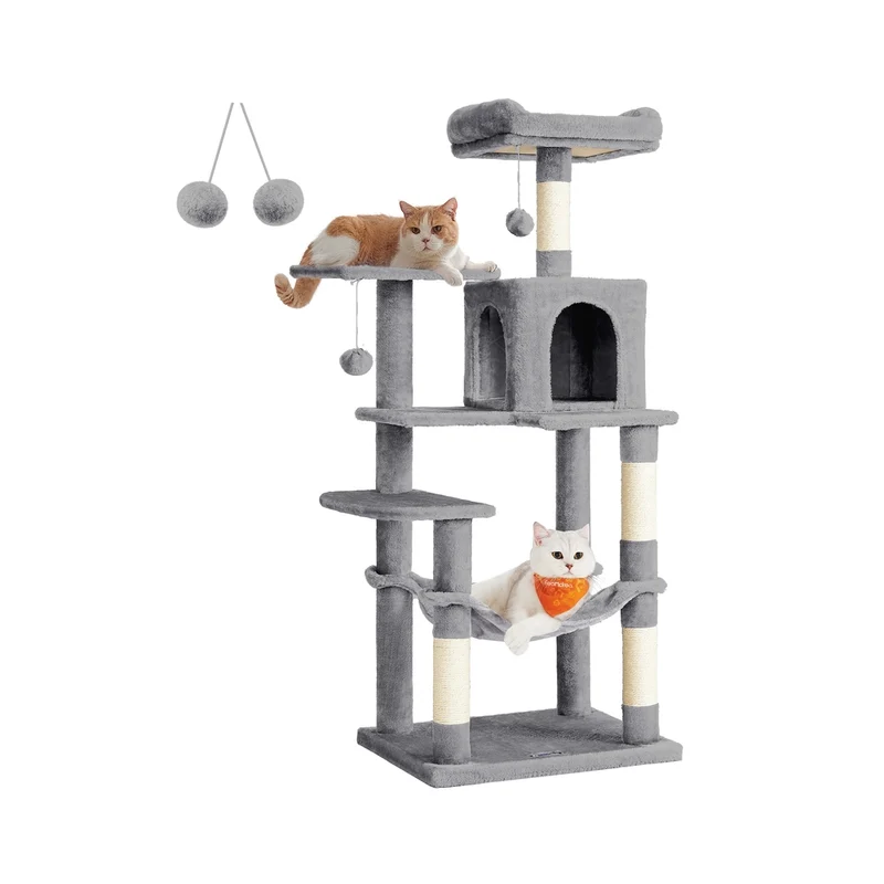 Rascador para Gatos Árbol para Gatos con Postes Rascadores Plataformas Hamaca