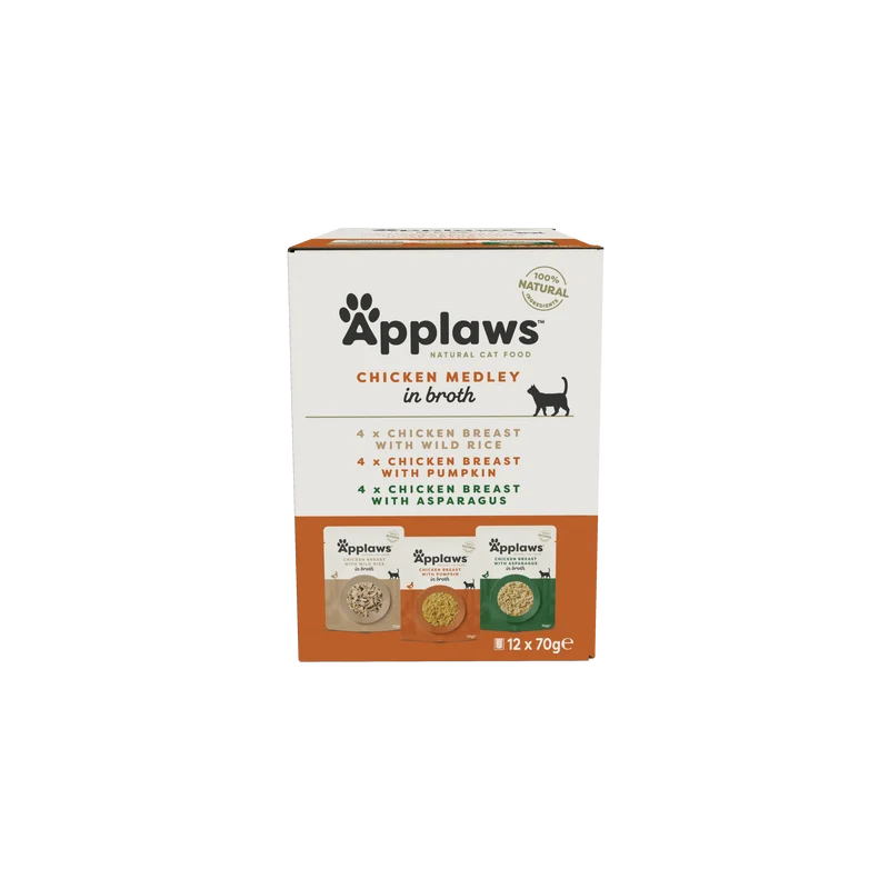 Applaws Cat Sobre Caldo Pollo Multipack 70gx12un