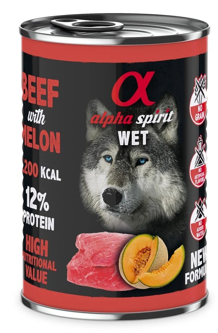 Alpha Spirit Canine Ternera Con Melon Lata 6X400Gr