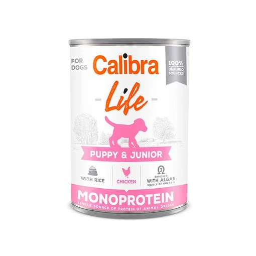 Calibra Dog Life Lata Puppy&Junior Pollo y Arroz 6 x 400g