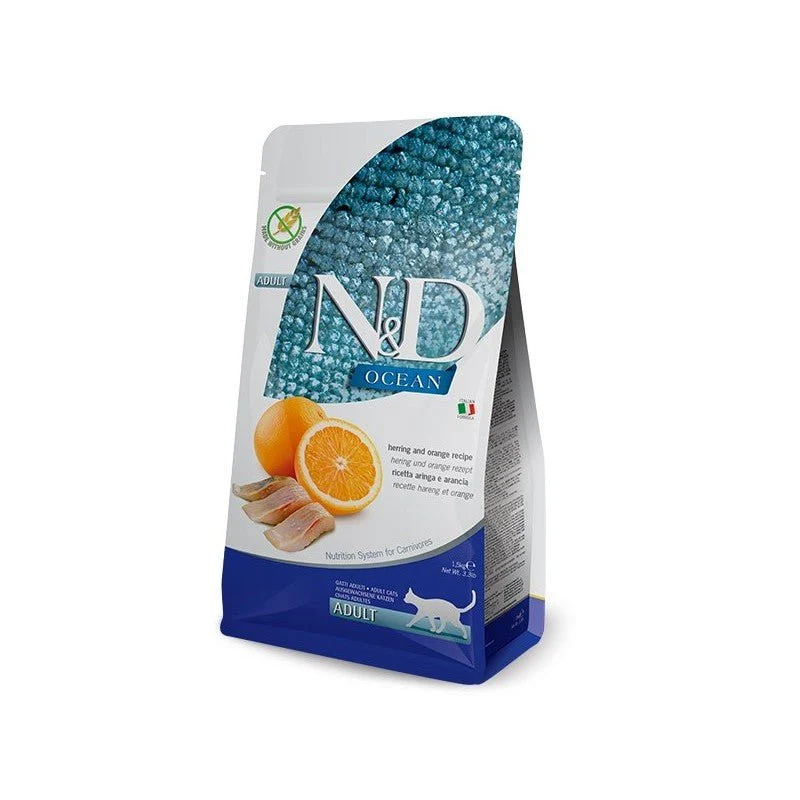 Farmina N&D Ocean Arenque y Naranja Pienso Seco para Gatos Adultos 10kg