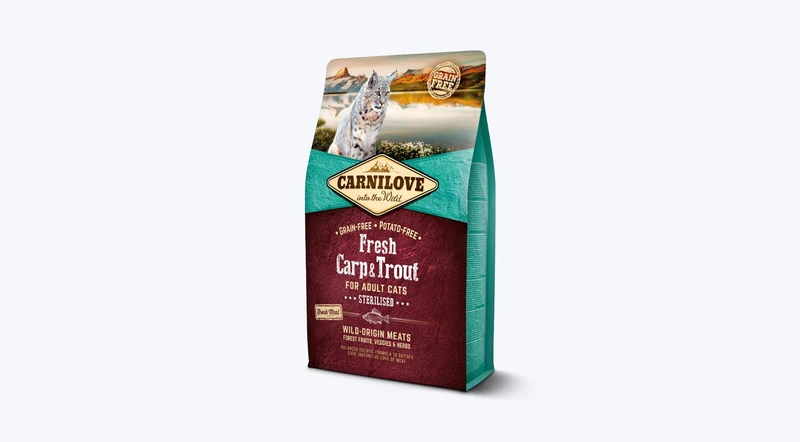Carnilove Feline Adult Sterilised Comida seca Carpa y Trucha 2Kg