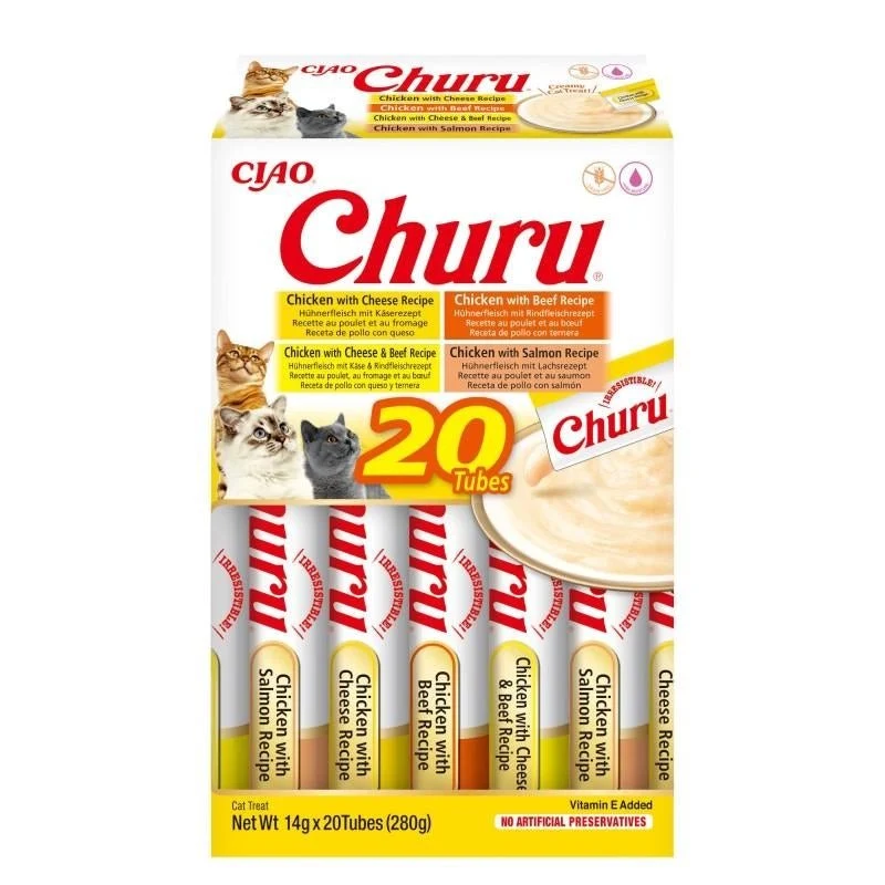 Churu Variedades de Pollo con Ternera Pasta 20 ud