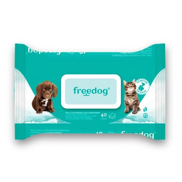 Freedog Toallitas Húmedas con Clorhexidina 40 ud