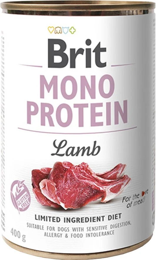 Brit Mono Protein Cordero Comida Húmeda para Perros 6 latas de 400gr