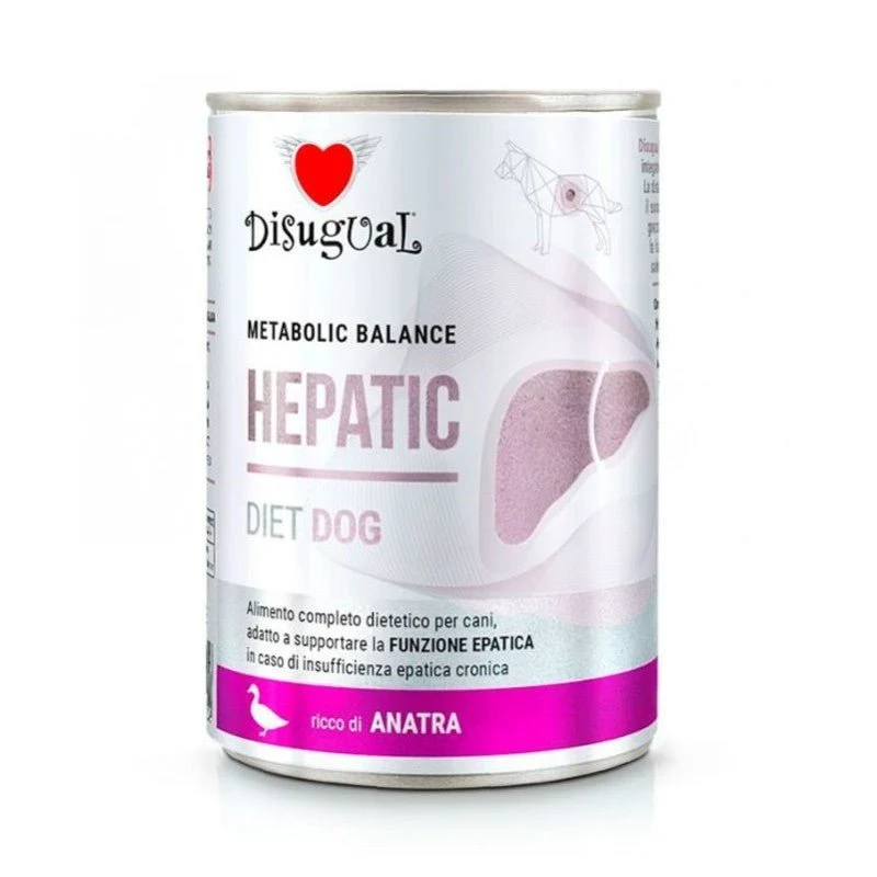 Disugual Diet Dog Hepatic Pato Alimento Húmedo 6 x 400g