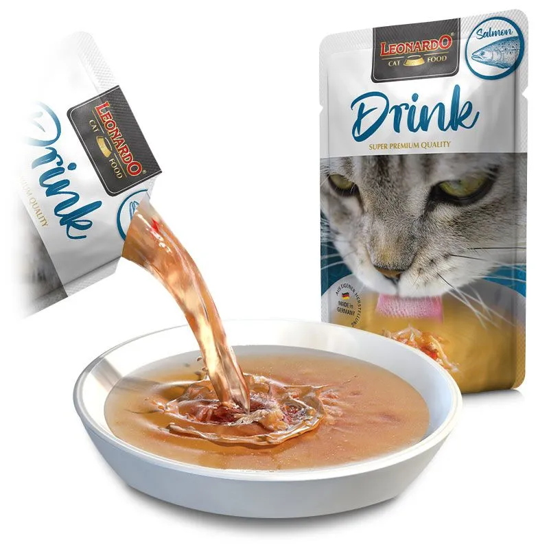 Leonardo gato - Caldo de salmón y pollo con trocitos