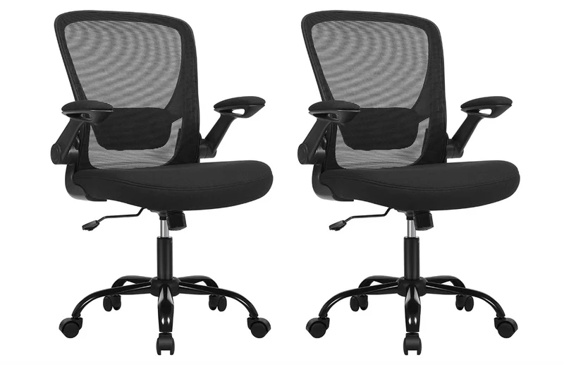SONGMICS Conjunto de 2 Sillas de Oficina Ergonómicas de Malla