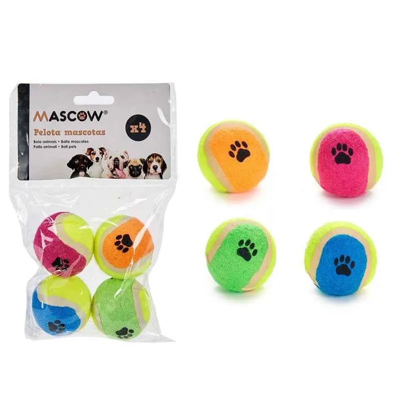 Set 4 pelotas pequeñas de colores para mascotas