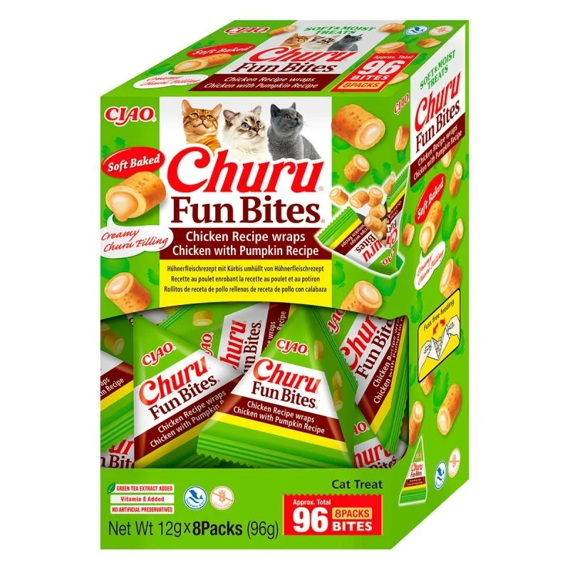 Churu Fun Bites Gato - Pollo con calabaza