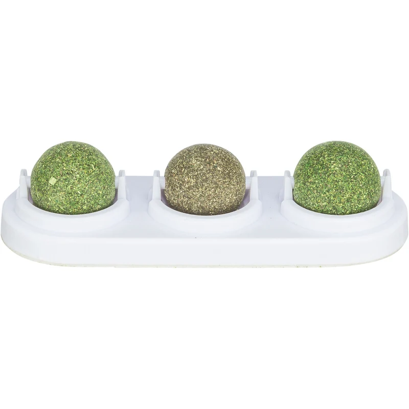 Trixie - Pelotas de matatabi y catnip para gatos con soporte adhesivo