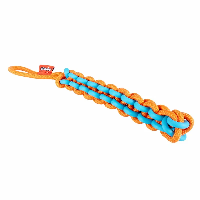 Ebi Coockoo Twisting Tugger Dog Tug & Chew Toy - Blue & Orange/45x4.5cm