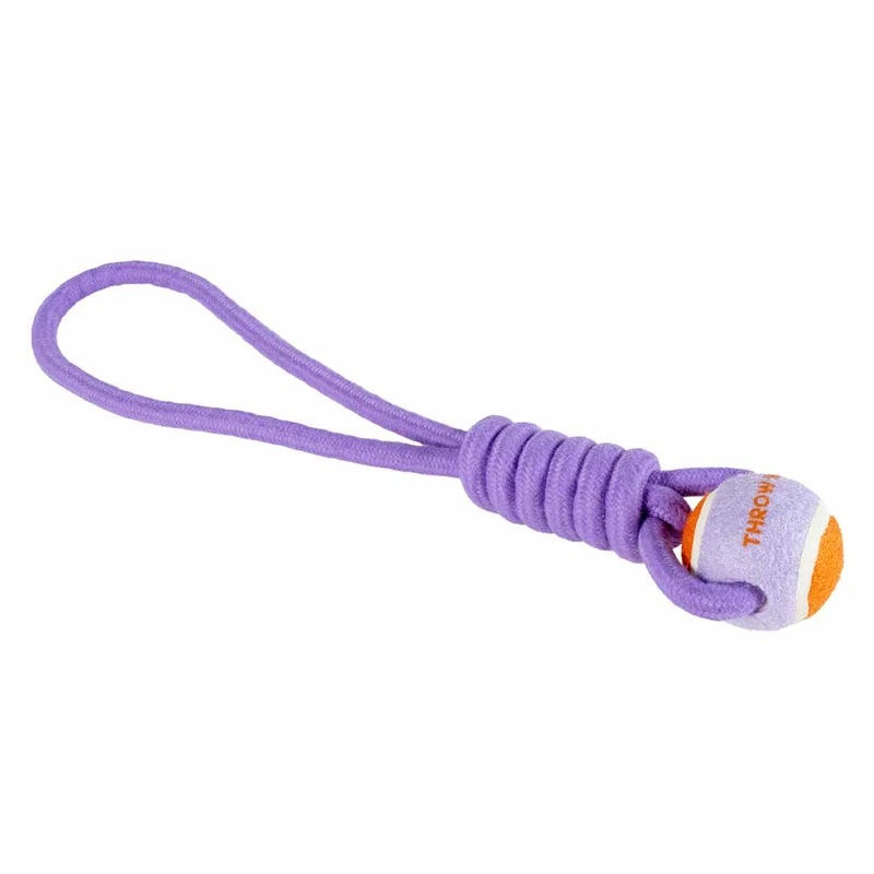 Ebi Coockoo Throw Me Ball With Rope Loop Dog Fetch Toy - Purple/6x45x6cm