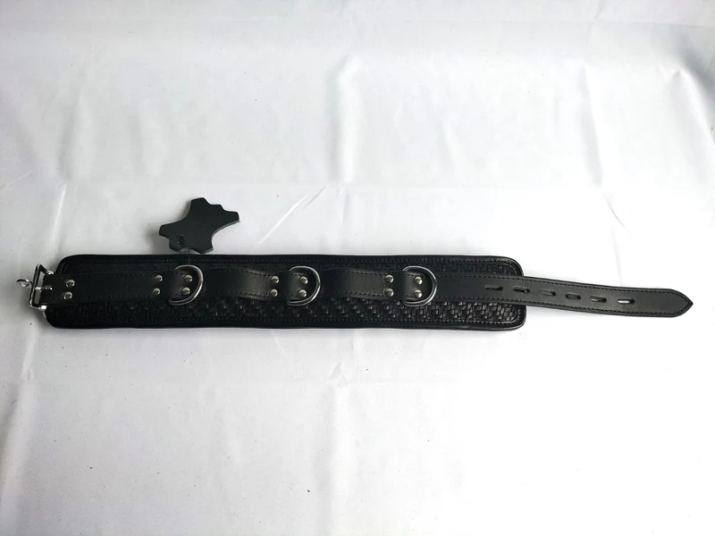 Collar de cuero trenzado negro – Hebilla cromada | Sin relleno