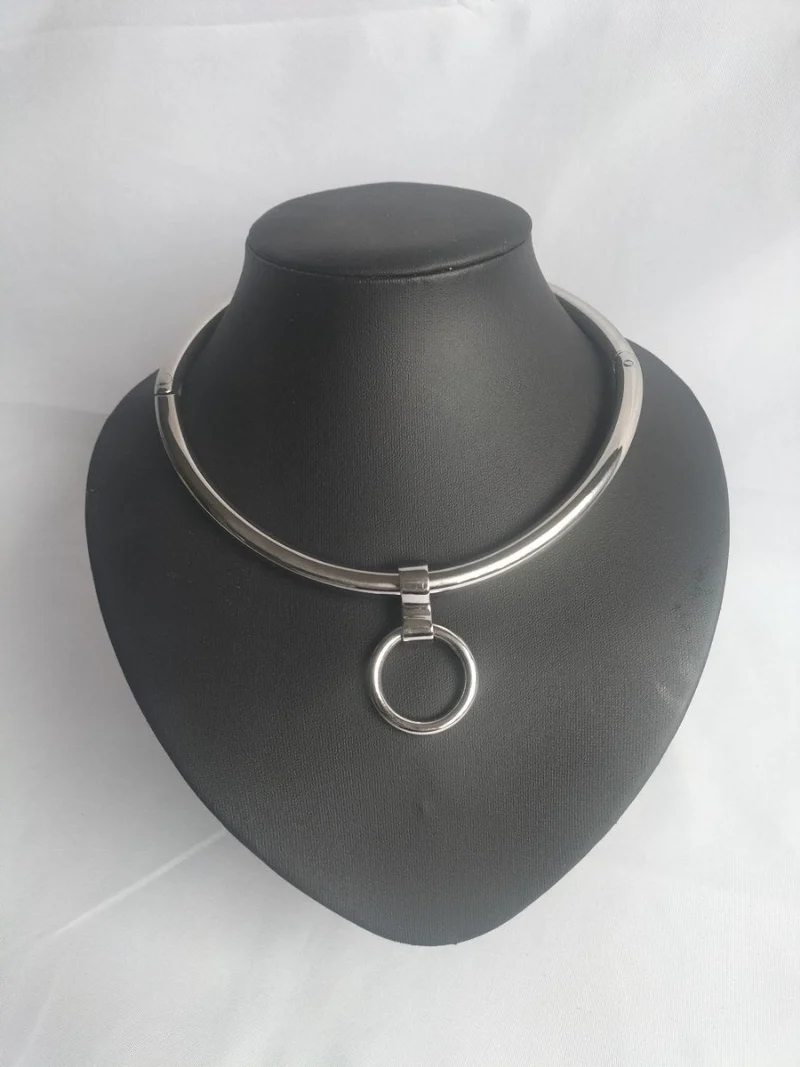 Collar curvo de acero inoxidable – Collar BDSM ergonómico y curvo Plata Negro Oro Neo Cromo