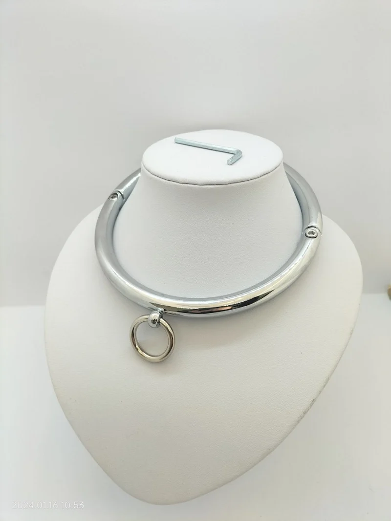Anillo de acero cromado – Collar metálico individual de 14 cm con junta tórica