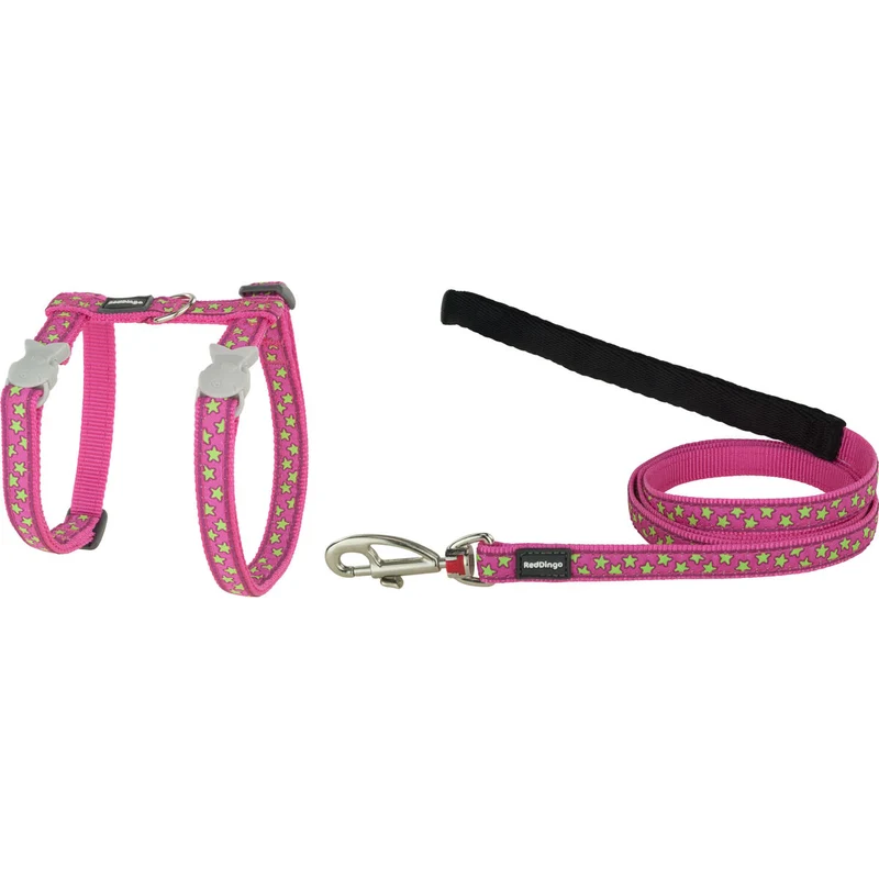 Cat Harness Red Dingo On Hot Pink 21-35 cm