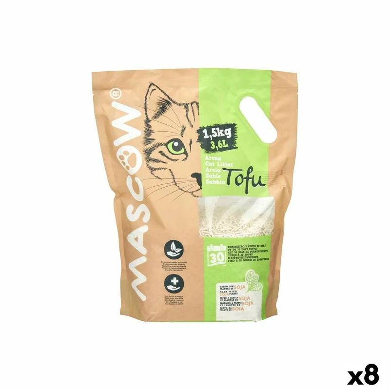 Cat Litter Mascow White 1,5 Kg Soy (8 Units)