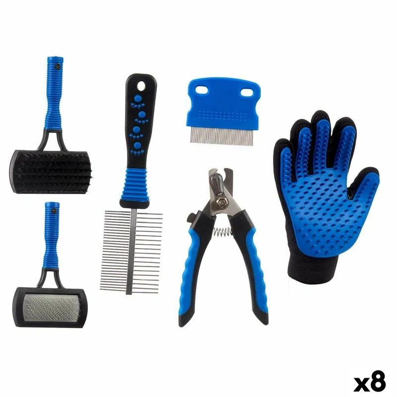 Hygiene set Mascow Blue Polyester Cloth TPR Pets (8 Units)