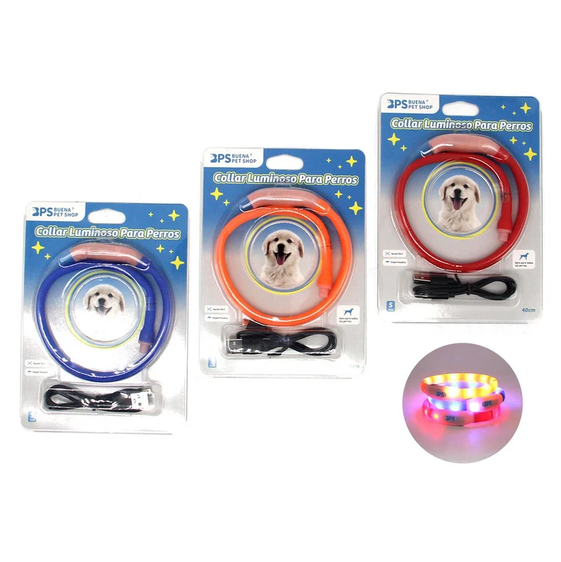 Collar Luminoso Con Luz Led Recargable Para Pasear En Oscuridad