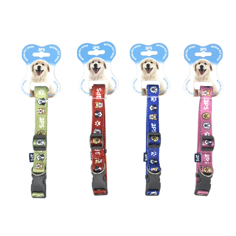 Collar Nylon Estampado Ajustable para Mascotas