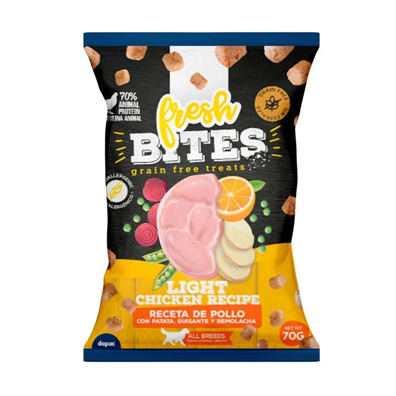 Fresh bites grain free snacks Light chicken recipe para perros 70 g