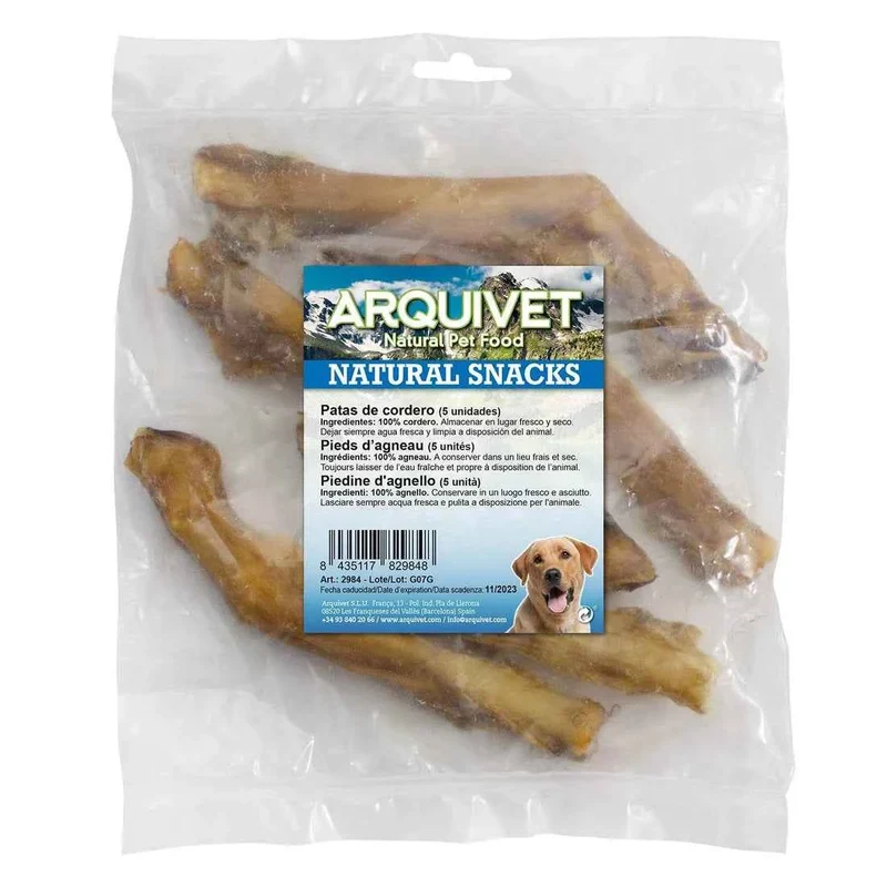 Patas de Cordero para Perros – Snack Natural 100% (Bolsa 5 uds. · 205g)