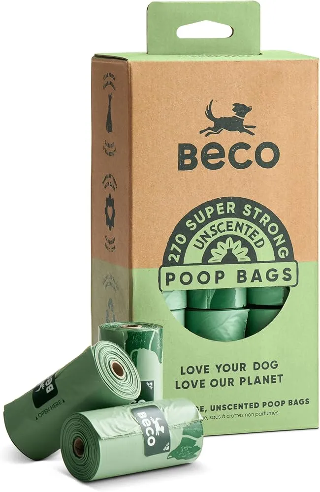 Bolsas Ecológicas para Excrementos 100% Material Reciclado, Sin Aroma - Beco 120 bolsas