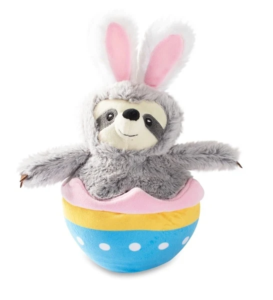 Petshop by Fringe Studio Eggstra Special Sloth Squeaker - Cuddly Plush Dog Toy 30cm