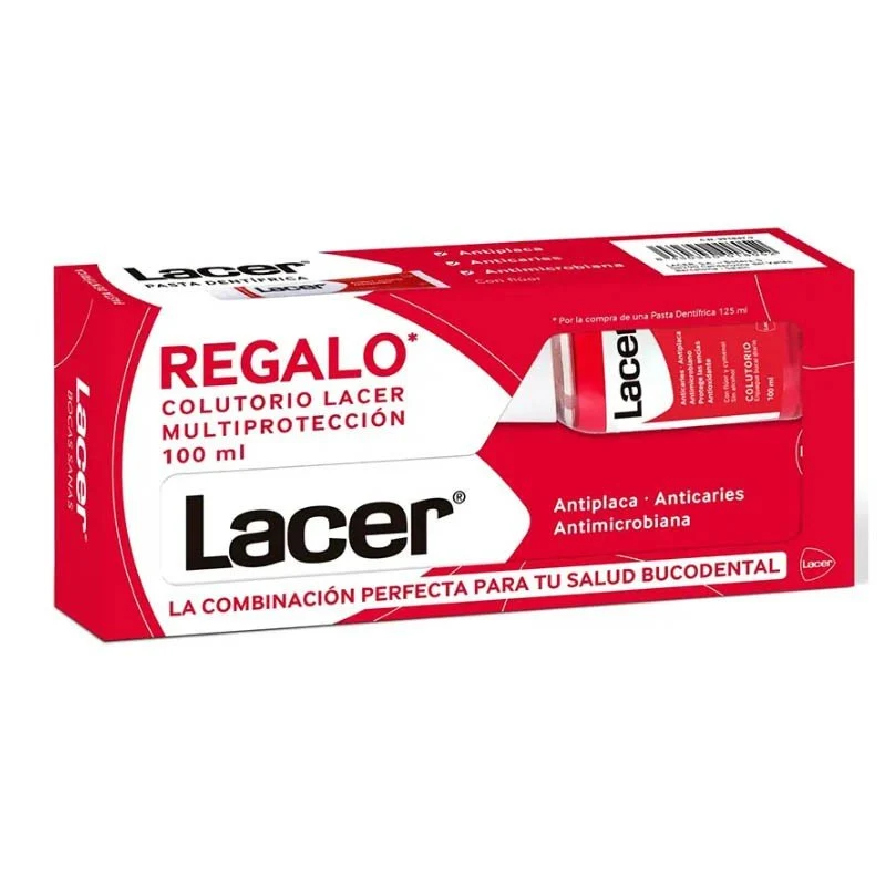 LACER Pasta Dental con Flúor Anticaries 125ml + Colutorio 100ml GRATIS