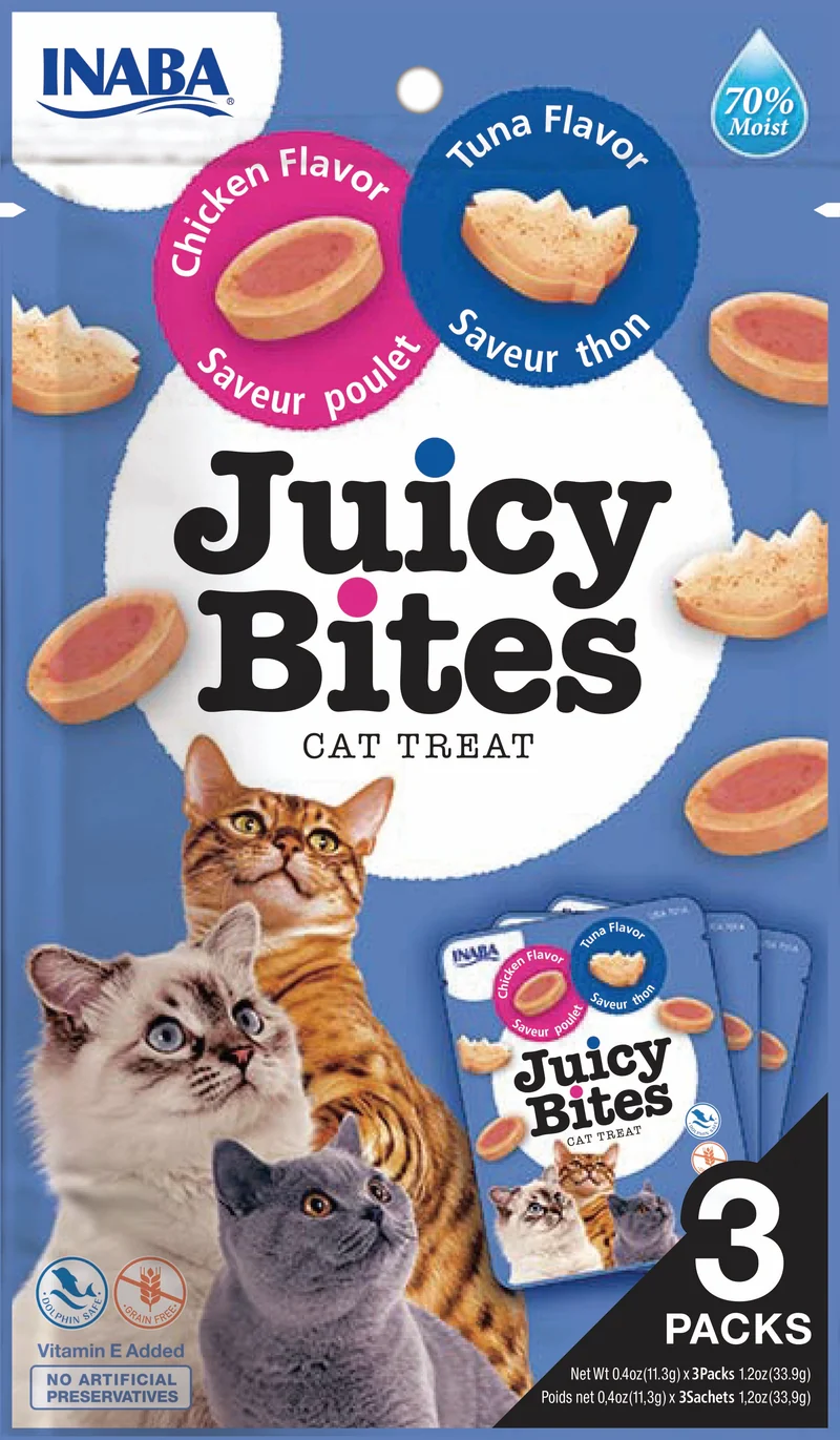 Inaba | Juicy Bites - Pollo y atún (3x11g)