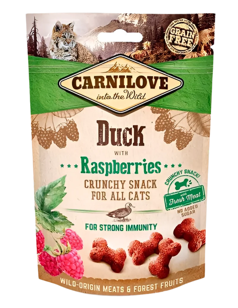Carnilove | Pato con Frambuesas 50g - Snack Crunchy para Gatos