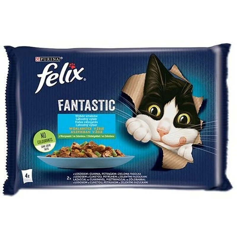 Cat food Purina Salmon Courgette Green Beans 4 x 85 g