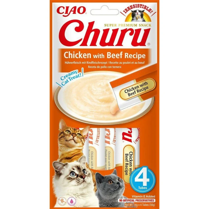 Snack for Cats Inaba Churu Chicken Veal 4 x 14 g