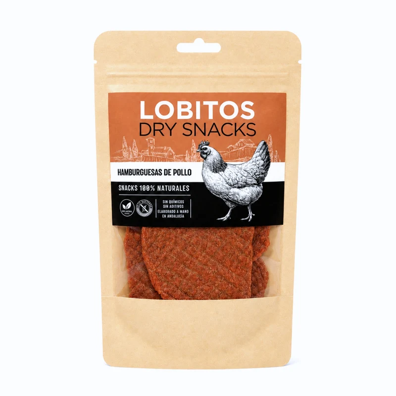 LOBITOS Dry Snacks - Hamburguesas de Pollo 2pzas