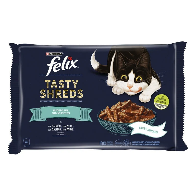 Purina Felix Tasty Shreds Salmon&Atun 12x(4x80g)