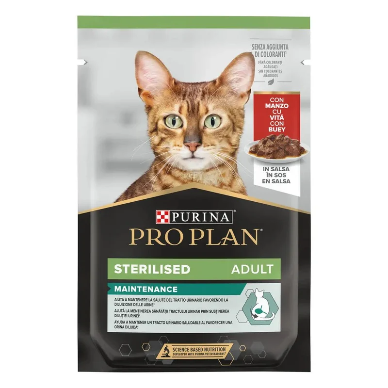 Purina Pro Plan Cat Sobre Adult Sterilised Buey 26x85g