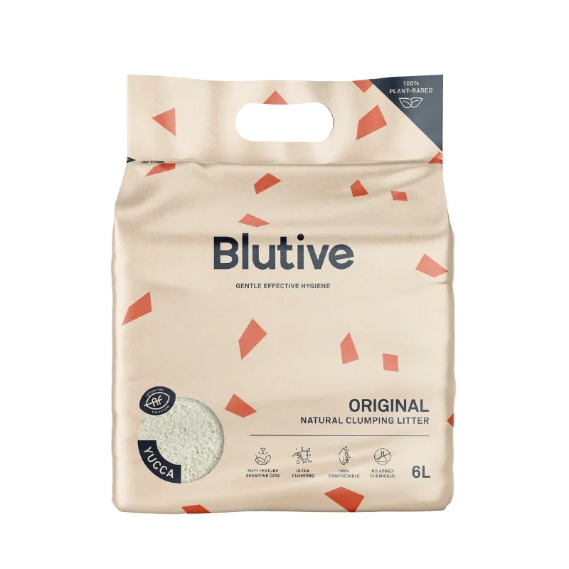 Blutive | Lecho Natural Aglomerante de Yuca para Gatos (6L)
