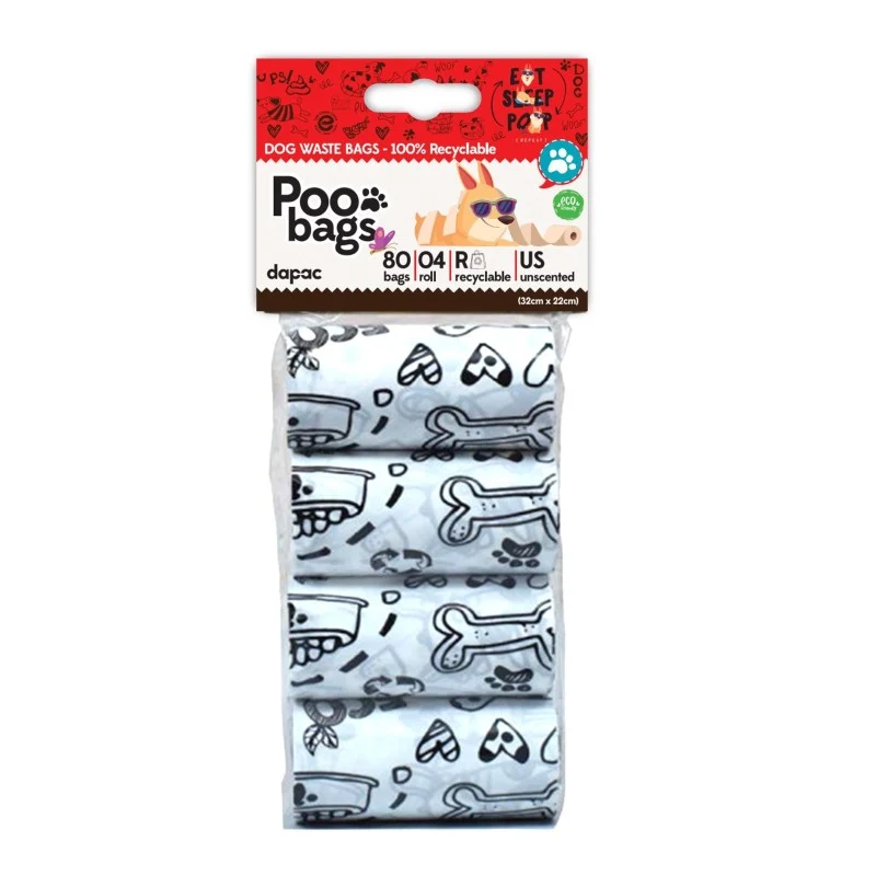 PooBags Blancas 4 Rollos x20 Bolsas