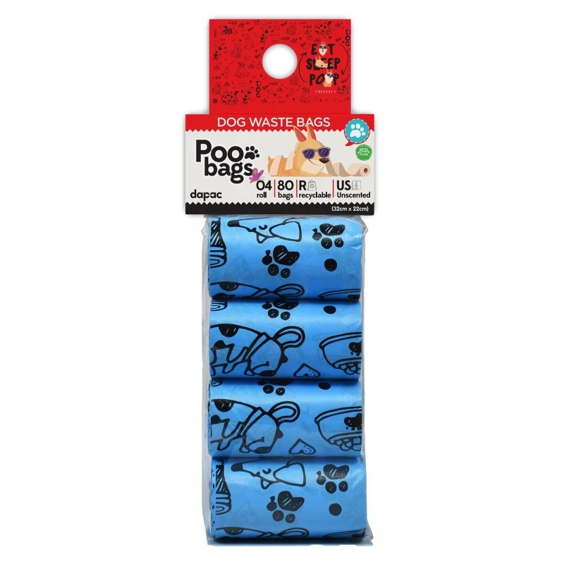 PooBags Azules 4 Rollos x20 Bolsas