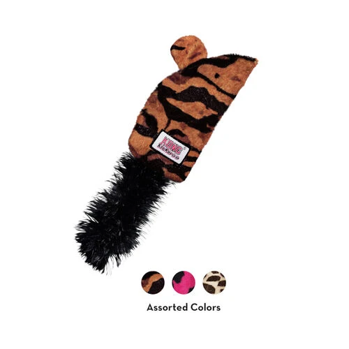 Kong Kickeroo Ratón de Peluche para Gatos | Catnip, Sonido y Cola Plumosa