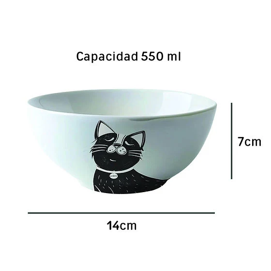 Bowl de Cerámica Galya para Gatos 550ml | Diseño Minimalista y Apto Lavavajillas
