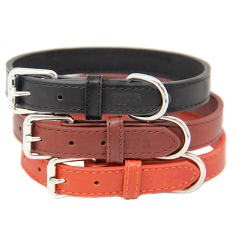 Collar Piel Ajustable Para Mascotas